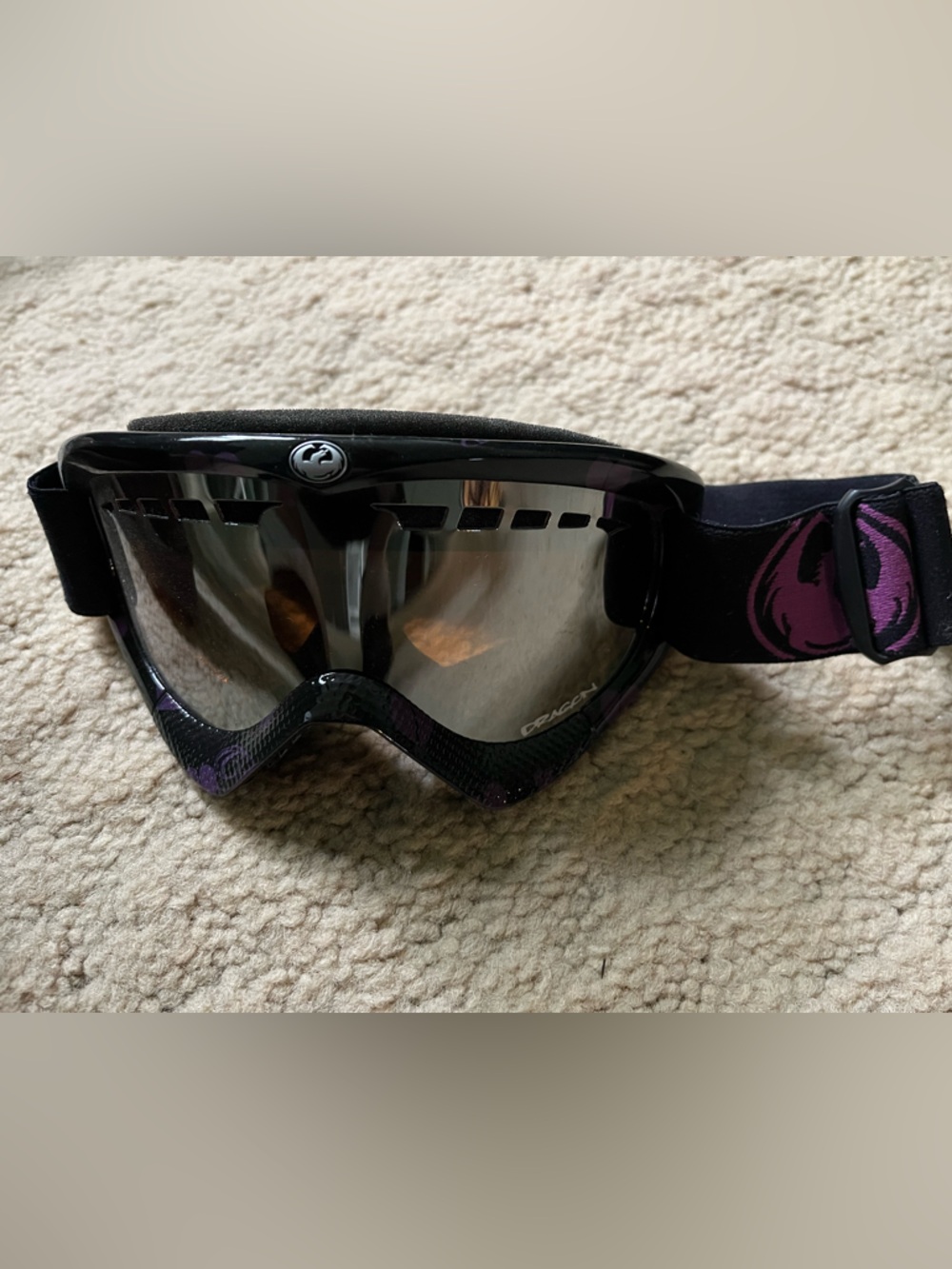 Dragon Snow Goggles in Black with Purple Accents